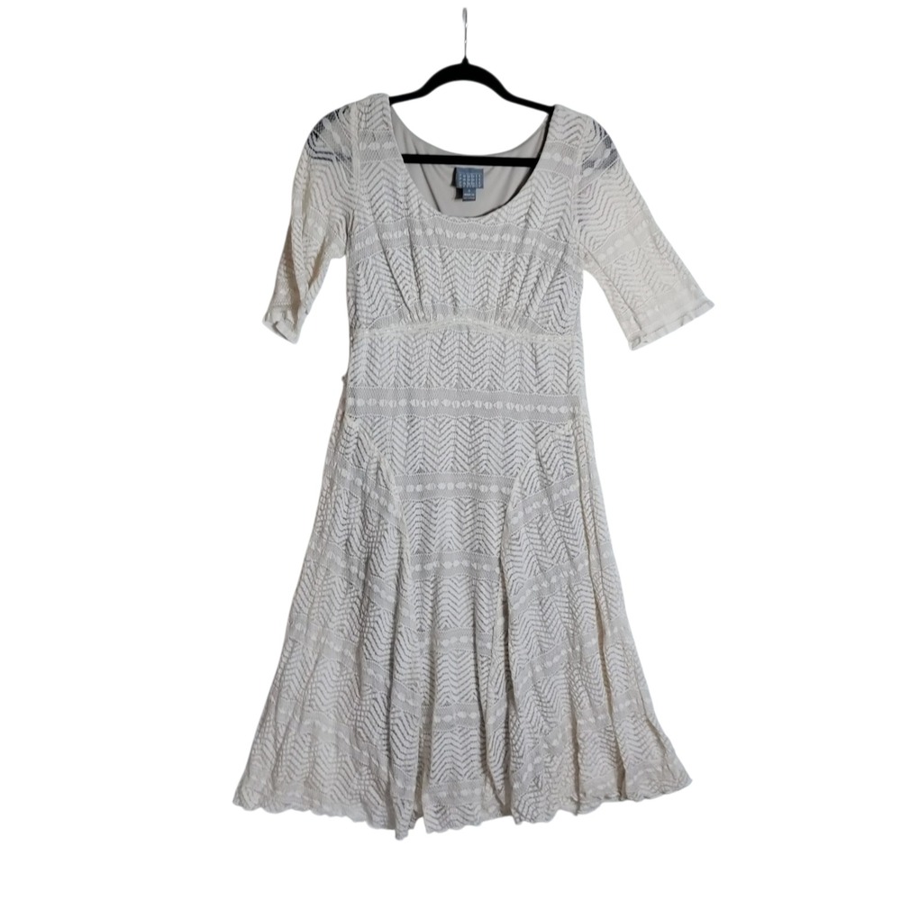 Rabbit Rabbit Rabbit Designs Cream Chevron Lace Dress R1D288440RR7 Womens 6